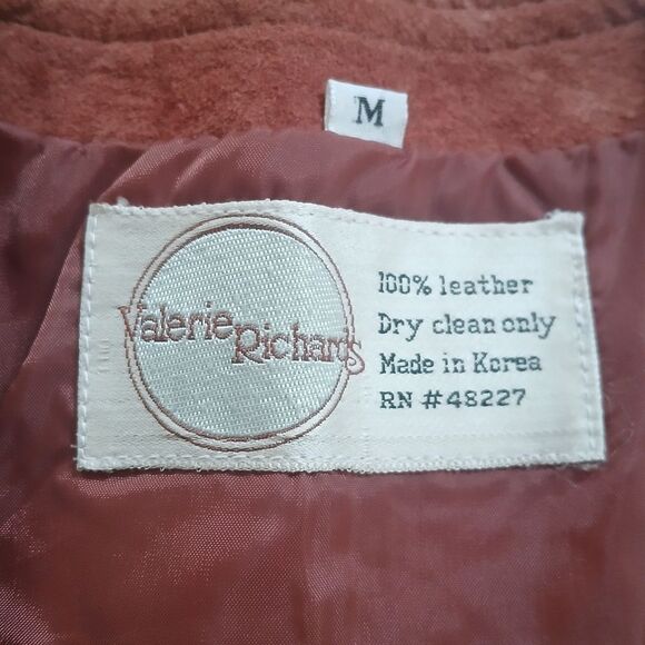 Vintage Suede Leather Vest Valerie Richards V-neck Button Two Pockets Western M - Picture 10 of 13